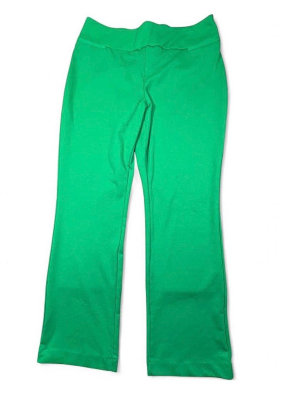 New York & Company Green Ponte Knit Pull On Bootcut Pants Size Large
